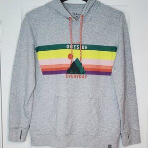 LL Bean Graphic Pullover Hoodie Women L Gray Outside Everyday Outdoor Gorpcore